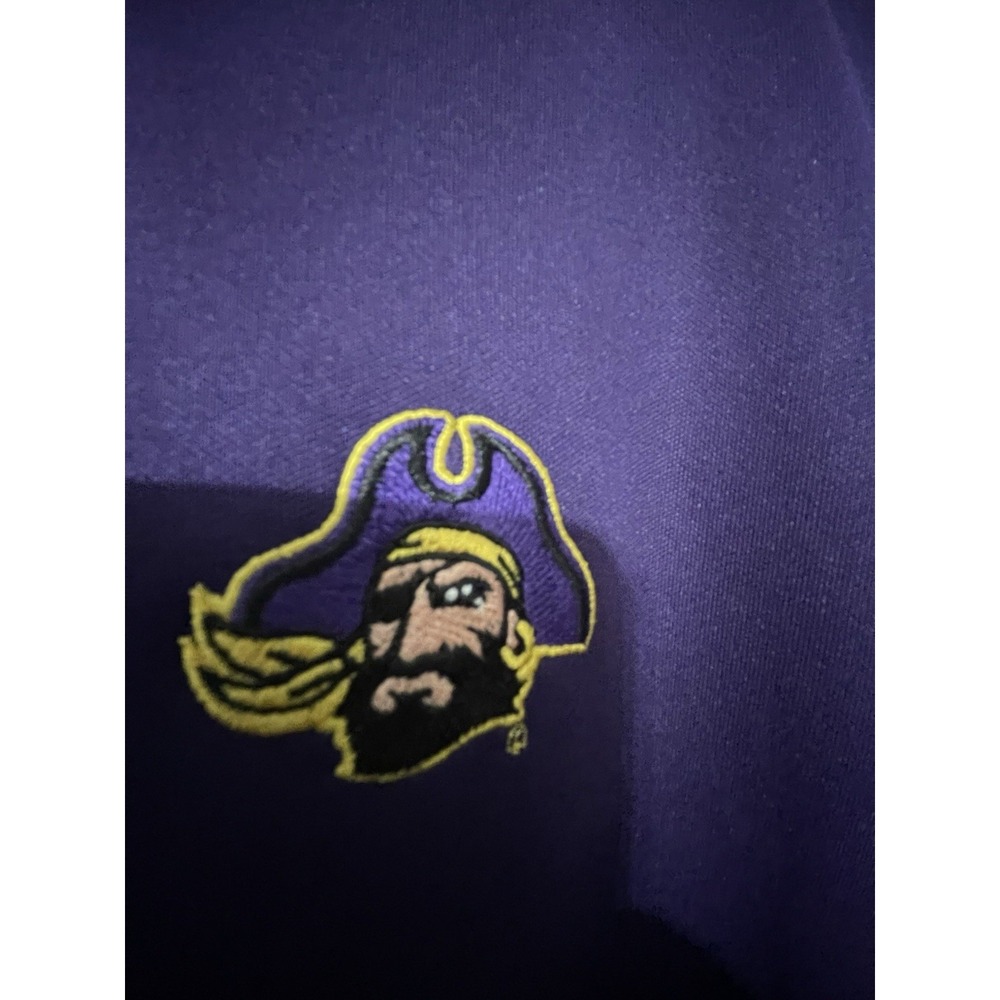 ECU Pirates Under Armour HeatGear Polo Men's 2XL Big & Tall Purple/White - Picture 3 of 5